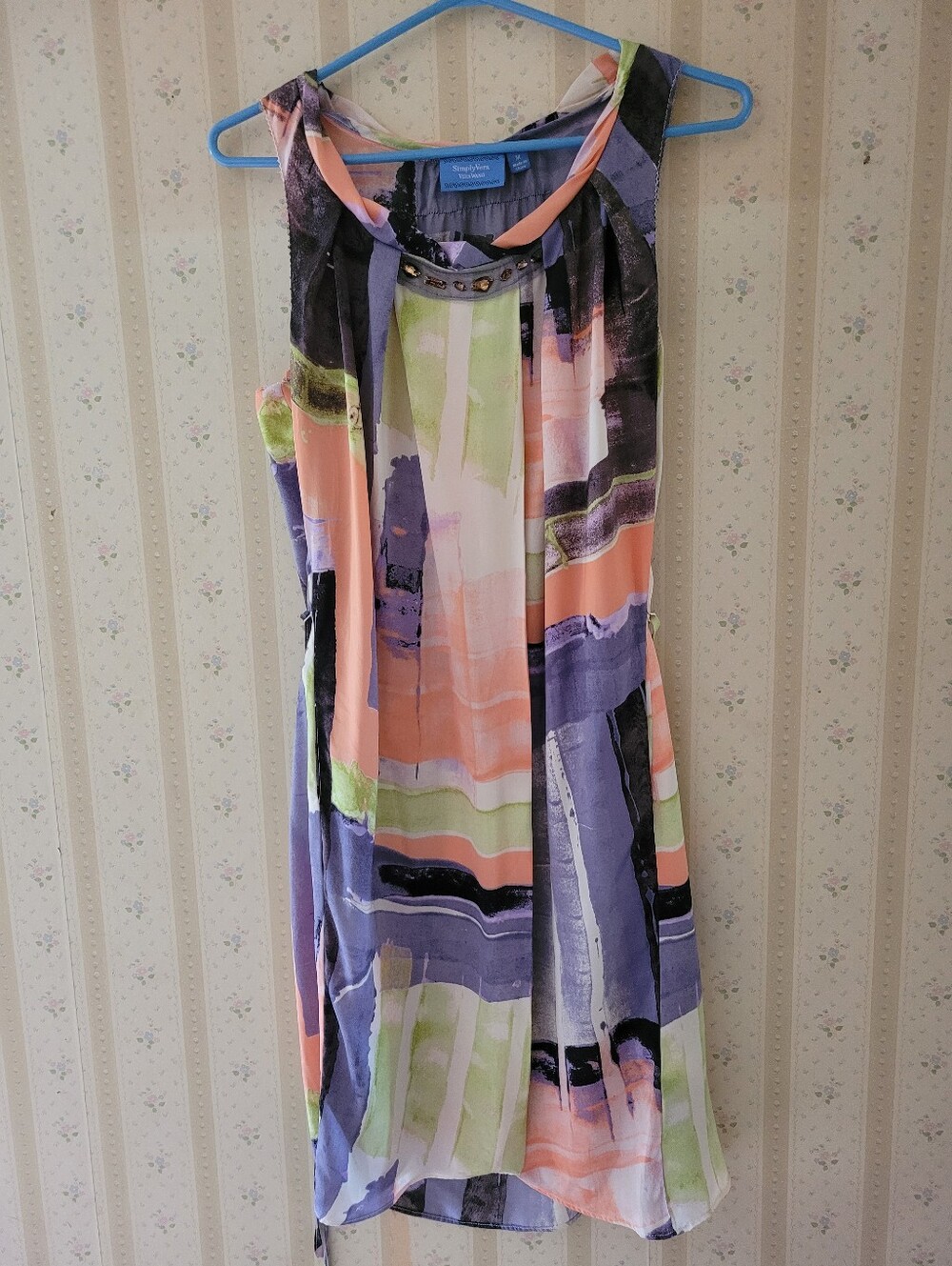 Simply Vera. Vera Wang sleeveless mini dress - Abstract Brushstroke Print